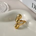 Anello Regolabile BEHI MILANO LETIZ - Acciaio Inossidabile Placcato Oro PVD | Gioielli Perfetti - gioielliperfetti.it