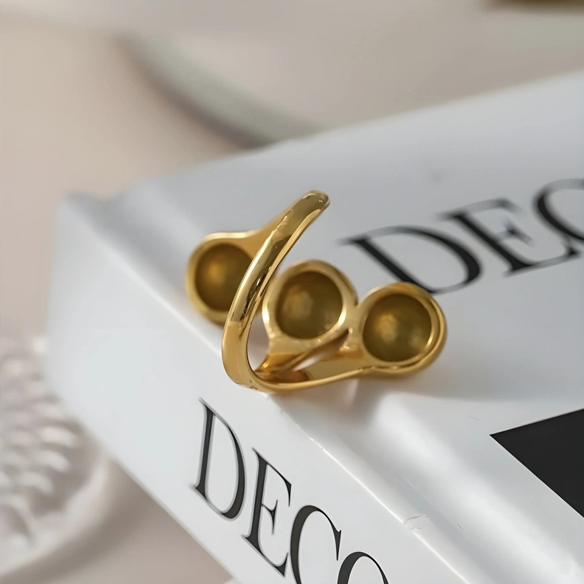 Anello Regolabile BEHI MILANO LETIZ - Acciaio Inossidabile Placcato Oro PVD | Gioielli Perfetti - gioielliperfetti.it