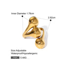 Anello Regolabile BEHI MILANO LETIZ - Acciaio Inossidabile Placcato Oro PVD | Gioielli Perfetti - gioielliperfetti.it