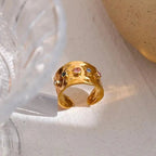 Anello BEHI AZZU Regolabile - Acciaio Placcato Oro 18k | BEHI MILANO - gioielliperfetti.it