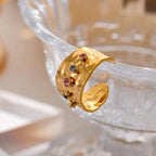 Anello BEHI AZZU Regolabile - Acciaio Placcato Oro 18k | BEHI MILANO - gioielliperfetti.it