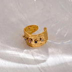 Anello BEHI AZZU Regolabile - Acciaio Placcato Oro 18k | BEHI MILANO - gioielliperfetti.it
