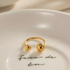 Anello BEHI ADRIANA - Sfere Delicate, Oro PVD Regolabile | gioielliperfetti.it - gioielliperfetti.it