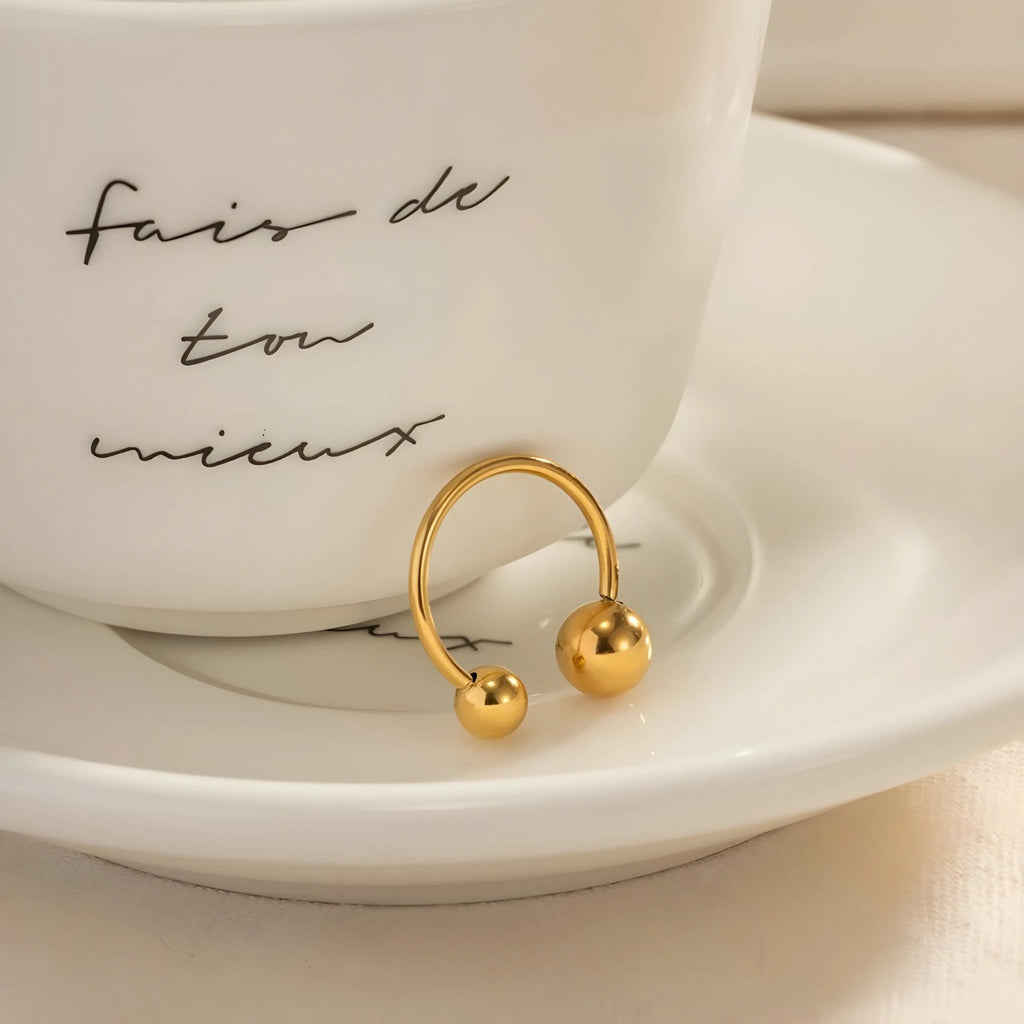 Anello BEHI ADRIANA - Sfere Delicate, Oro PVD Regolabile | gioielliperfetti.it - gioielliperfetti.it