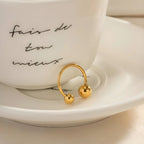 Anello BEHI ADRIANA - Sfere Delicate, Oro PVD Regolabile | gioielliperfetti.it - gioielliperfetti.it