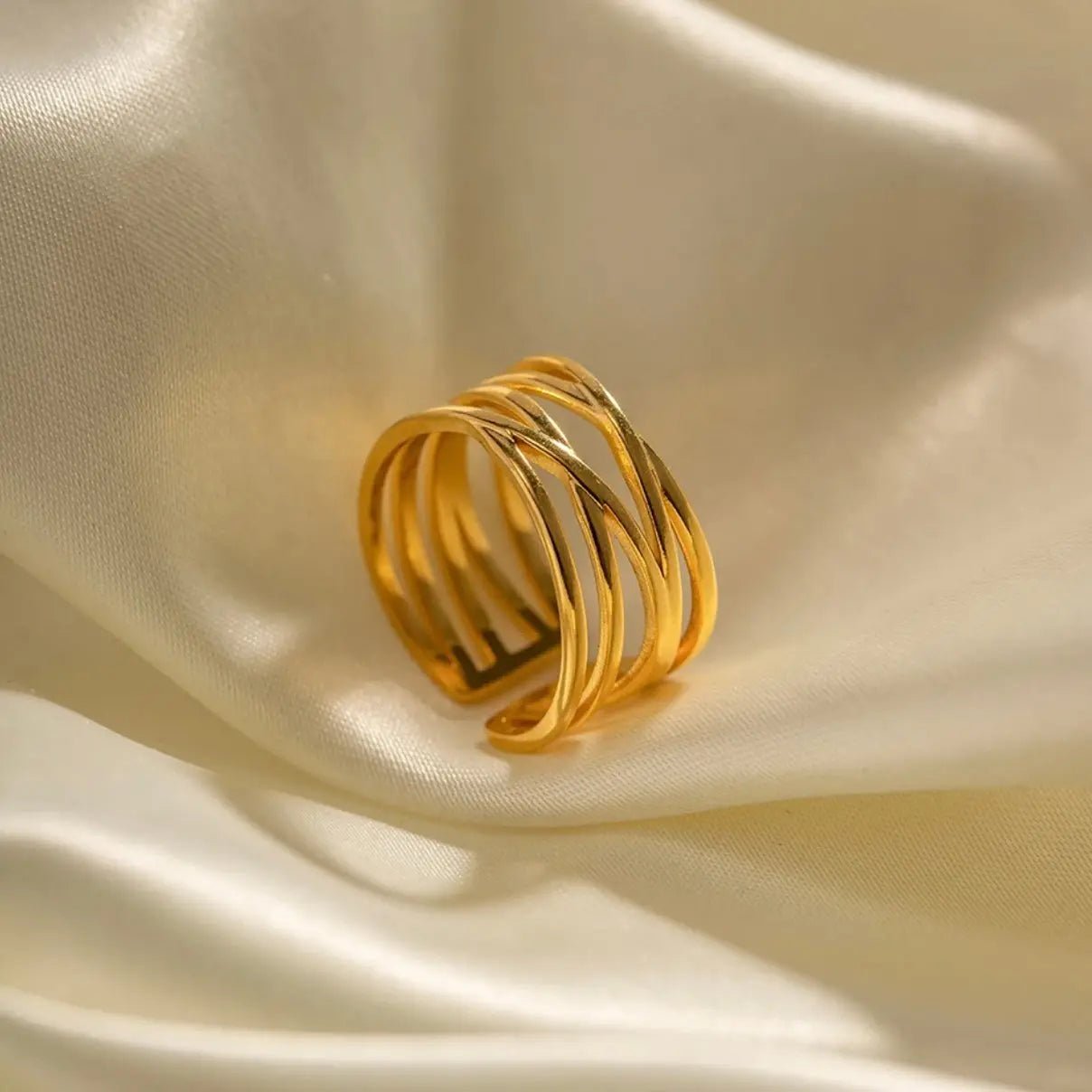Anello BEHI EDEN Regolabile - Oro 18k, Acciaio Inossidabile, Design Geometrico | BEHI MILANO - gioielliperfetti.it