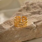 Anello BEHI EDEN Regolabile - Oro 18k, Acciaio Inossidabile, Design Geometrico | BEHI MILANO - gioielliperfetti.it