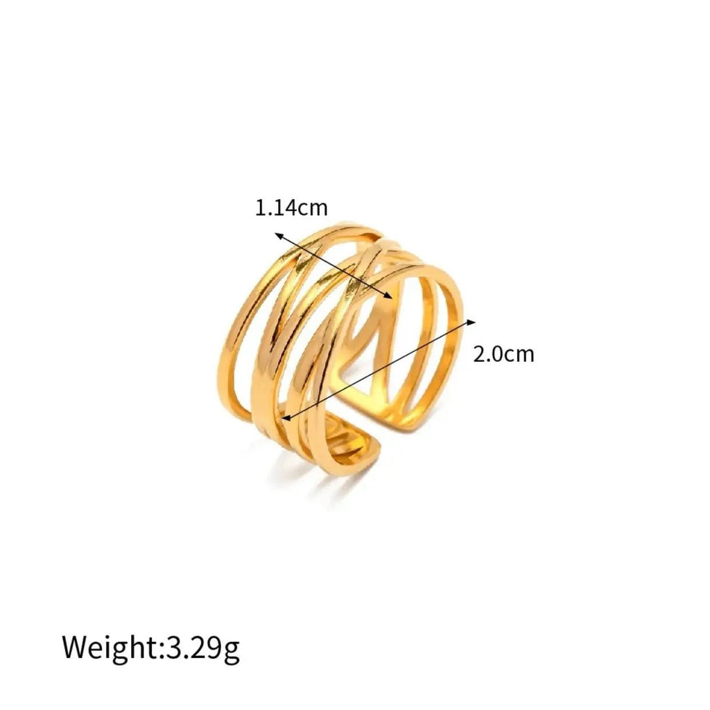 Anello BEHI EDEN Regolabile - Oro 18k, Acciaio Inossidabile, Design Geometrico | BEHI MILANO - gioielliperfetti.it