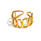 INDORA BEHI MILANO Ring – 18 Karat Gold PVD, verstellbarer Edelstahl | Perfetti-Juwelen - gioielliperfetti.it