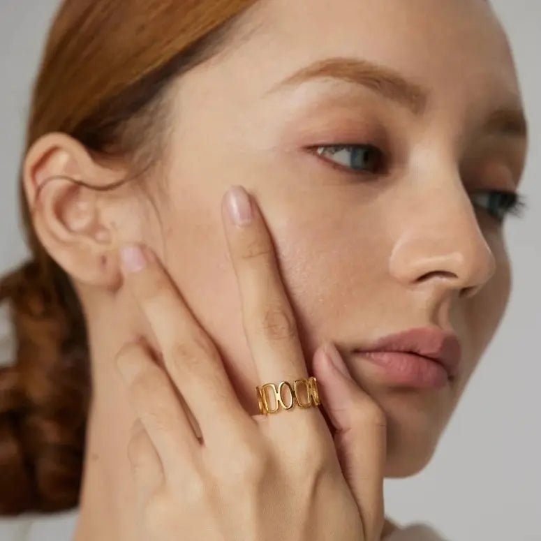 INDORA BEHI MILANO Ring – 18 Karat Gold PVD, verstellbarer Edelstahl | Perfetti-Juwelen - gioielliperfetti.it