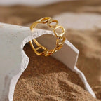 INDORA BEHI MILANO Ring – 18 Karat Gold PVD, verstellbarer Edelstahl | Perfetti-Juwelen - gioielliperfetti.it