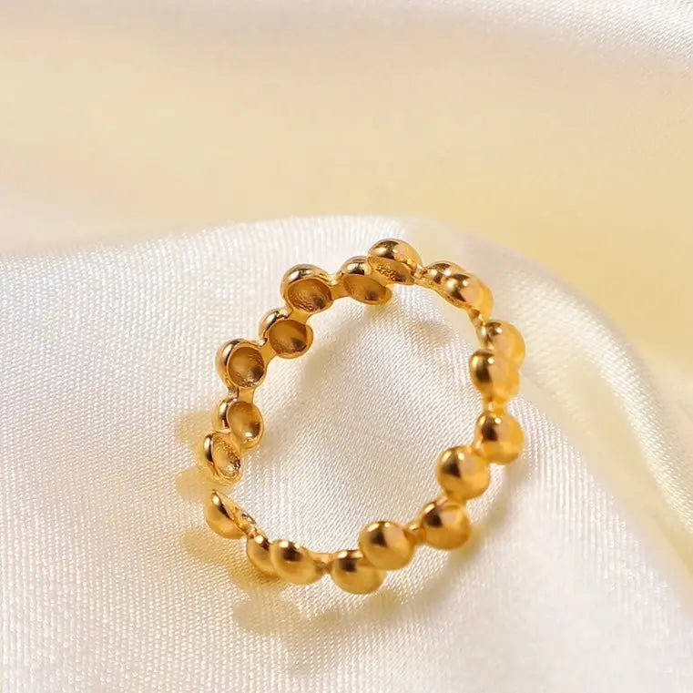 Anello Regolabile BEHI ANYA - Acciaio Inossidabile Placcato Oro 18k | BEHI MILANO - gioielliperfetti.it