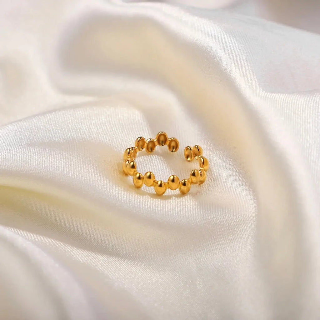 Anello Regolabile BEHI ANYA - Acciaio Inossidabile Placcato Oro 18k | BEHI MILANO - gioielliperfetti.it