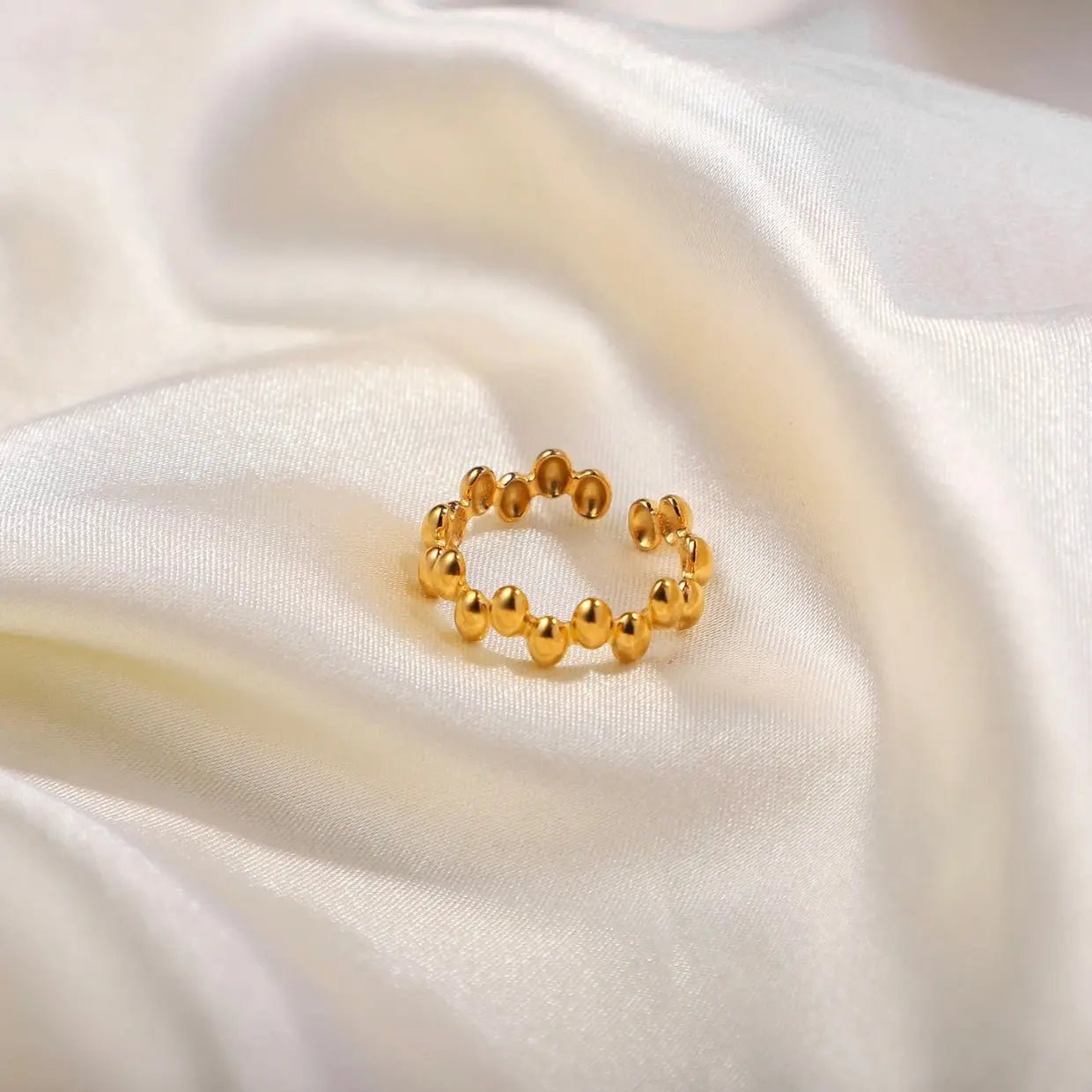 Anello Regolabile BEHI ANYA - Acciaio Inossidabile Placcato Oro 18k | BEHI MILANO - gioielliperfetti.it