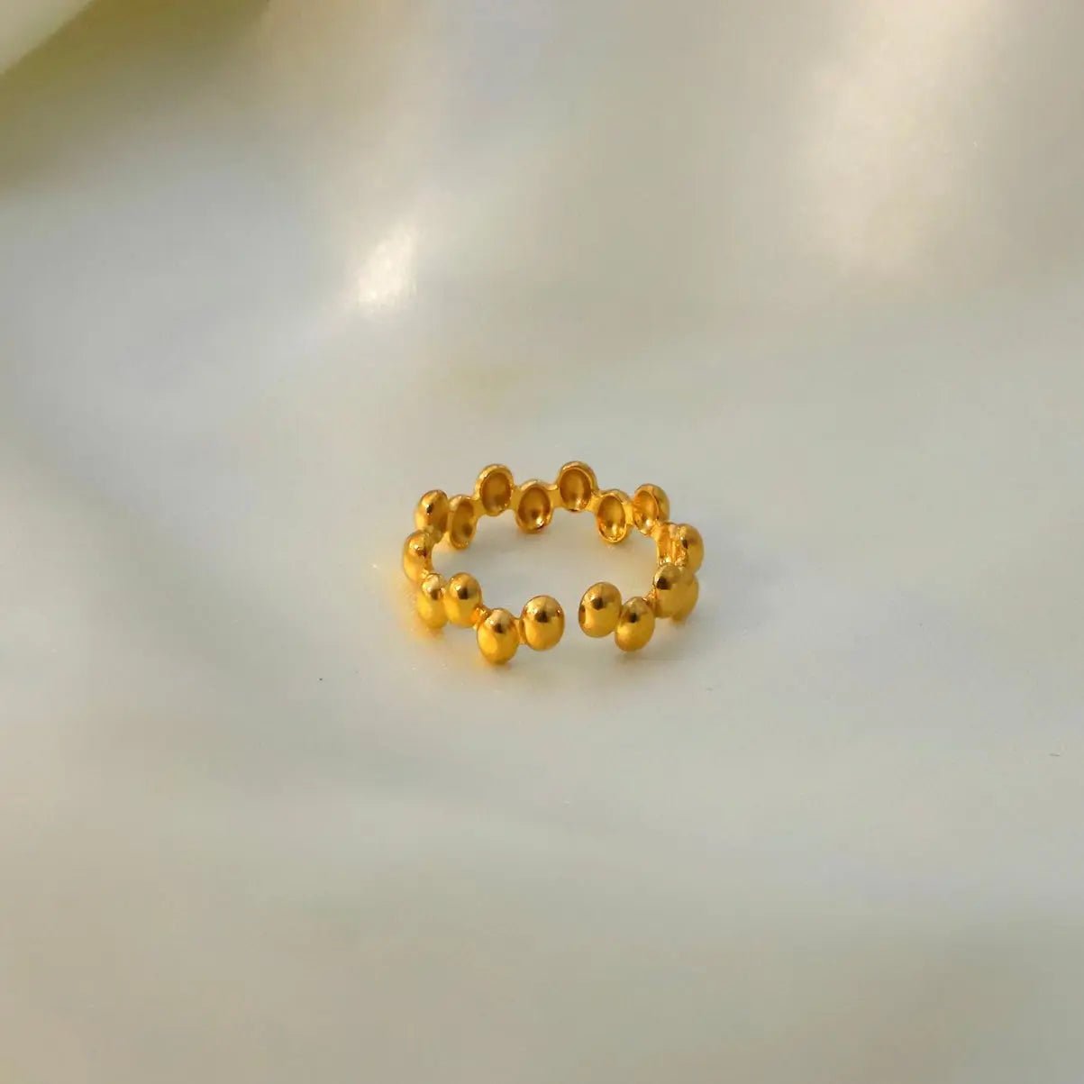Anello Regolabile BEHI ANYA - Acciaio Inossidabile Placcato Oro 18k | BEHI MILANO - gioielliperfetti.it