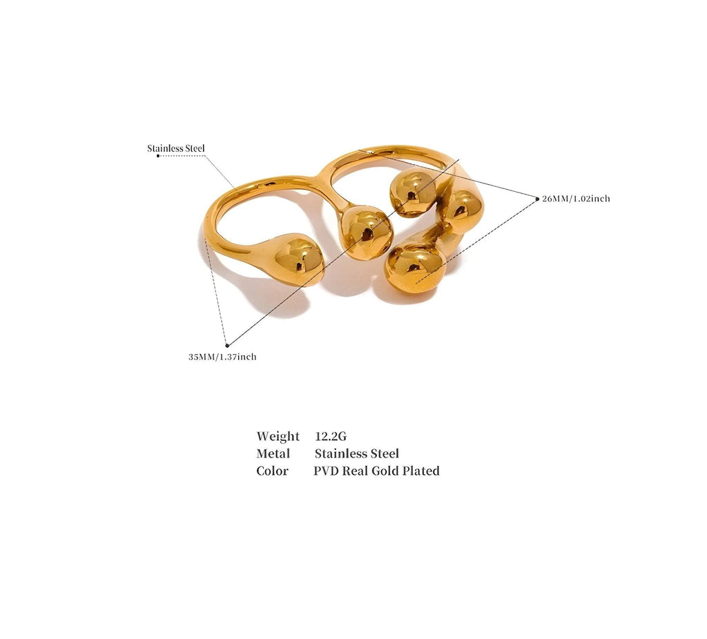 Anello BEHI LELLA - Acciaio Inossidabile Placcato Oro 18k, Regolabile | Gioielli Perfetti - gioielliperfetti.it