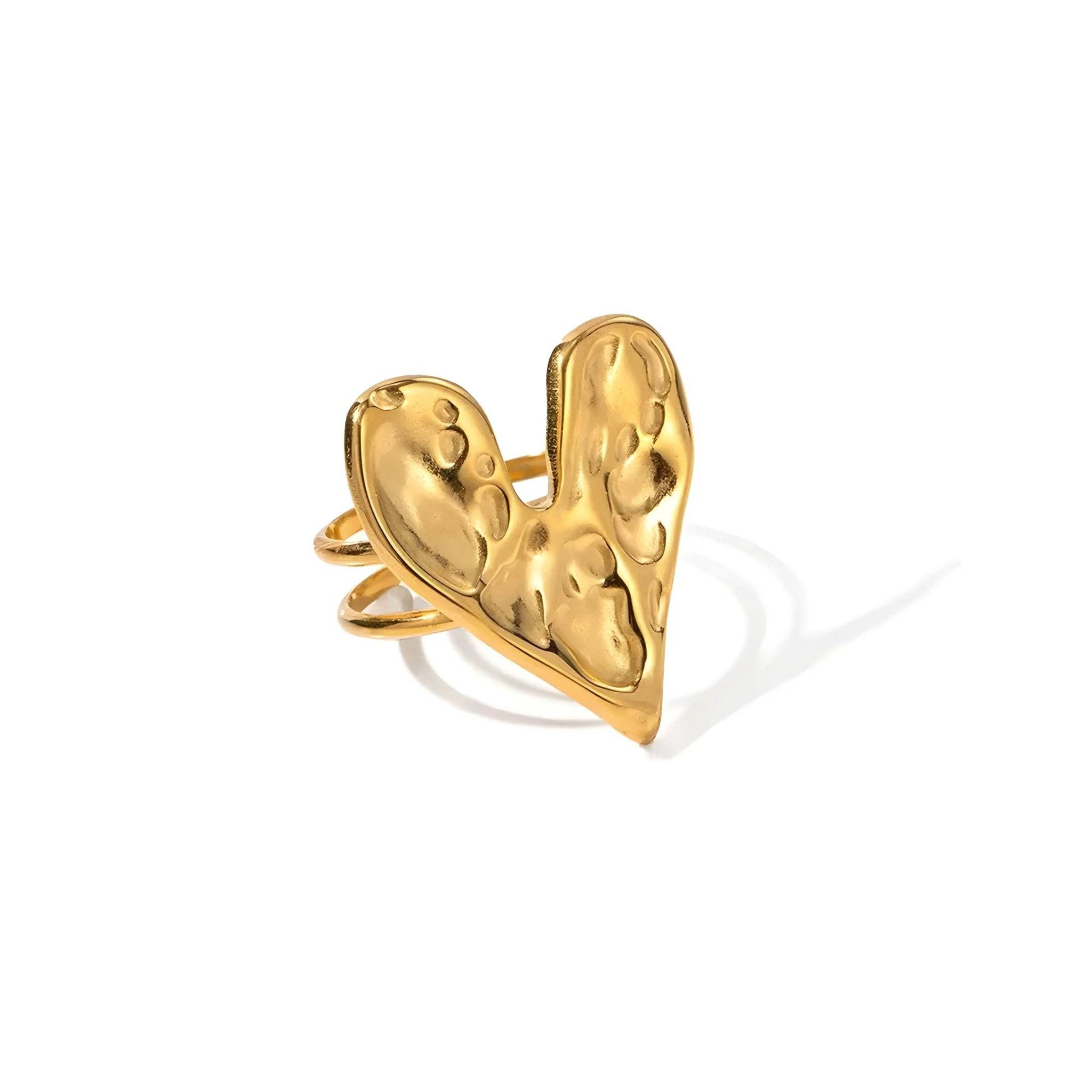 Anello Moira BEHI MILANO - Eleganza Scultorea, Acciaio Inossidabile Placcato Oro 18K, Regolabile - gioielliperfetti.it