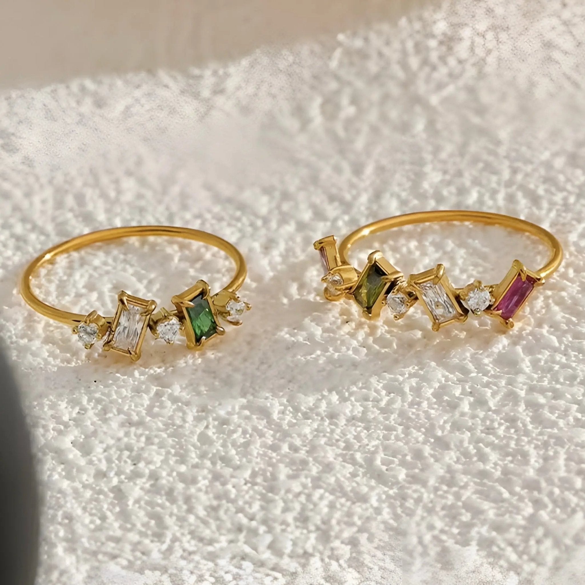 Anello BEHI MELLY - Zirconi Multicolore, Acciaio Placcato Oro 18K | BEHI MILANO - gioielliperfetti.it