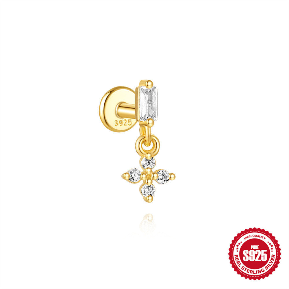 Orecchini a Goccia in Argento Sterling S925 con Design a Spirale Piatta
