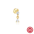 Orecchini a Goccia in Argento Sterling S925 con Design a Spirale Piatta