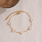 Bracciale in Acciaio Inossidabile con Cuore Smaltato