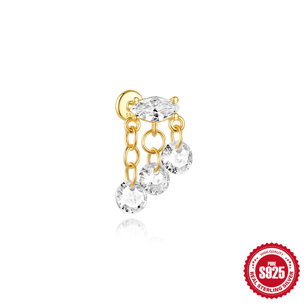 Orecchini a Goccia in Argento Sterling S925 con Design a Spirale Piatta