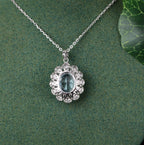 Collana con Fiore di Ghiaccio Blu in Argento 925