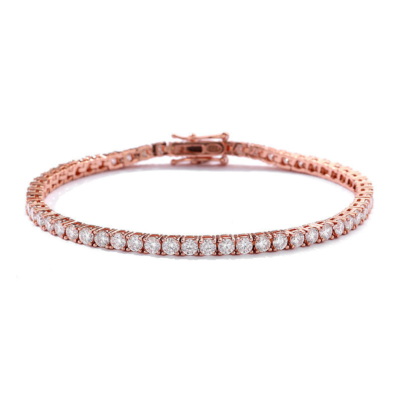 Bracciale da tennis con 10 punti di moissanite in argento sterling S925