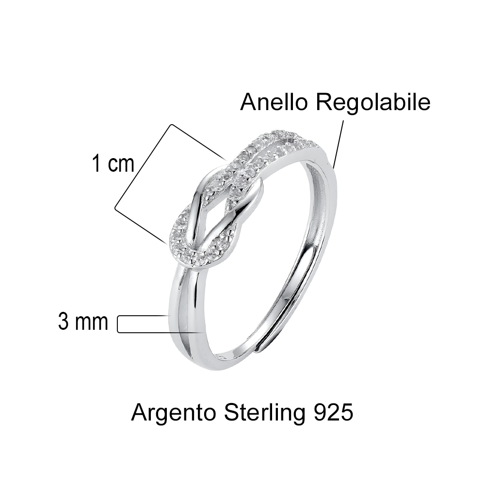 💝 Anello Nodo Donna Argento 925 ✨ Regalo Elegante Gioiello Italiano - gioielliperfetti.it