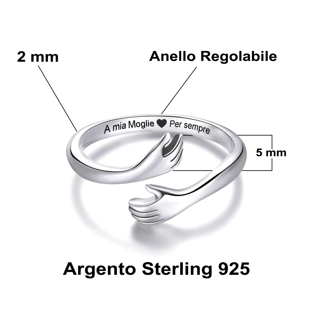 💝 Anello Argento 925 A Mia Moglie ✨ Regalo Romantico Donna - gioielliperfetti.it