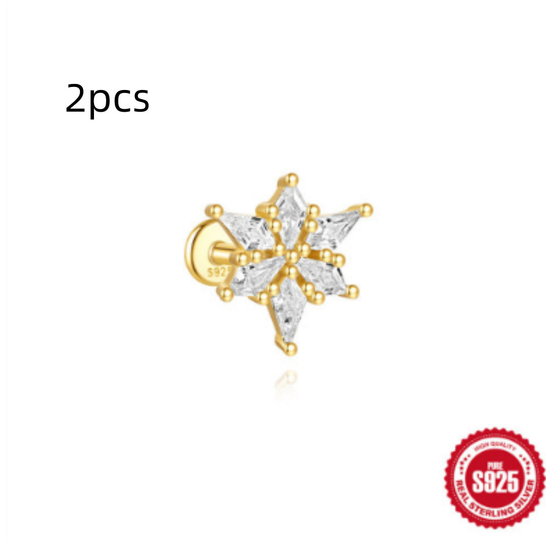 Orecchini a Goccia in Argento Sterling S925 con Design a Spirale Piatta