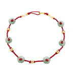 Cavigliera con Perle – Bracciale Intrecciato con Cordino Rosso