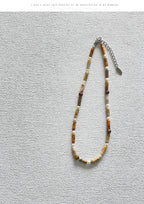 Collana da Donna con Perle d’Acqua Dolce e Occhio di Tigre