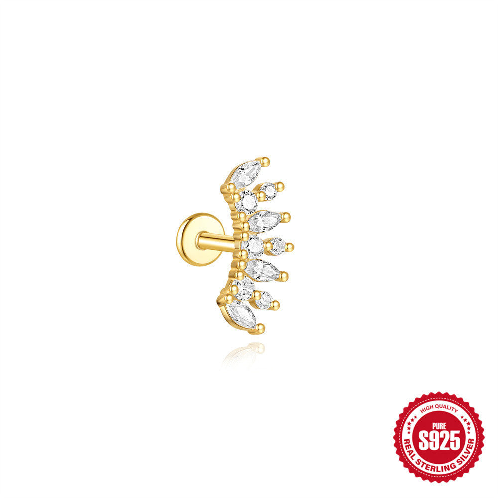Orecchini a Goccia in Argento Sterling S925 con Design a Spirale Piatta