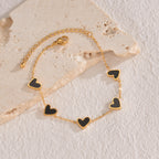 Bracciale in Acciaio Inossidabile con Cuore Smaltato