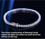 Bracciale da tennis con 10 punti di moissanite in argento sterling S925