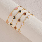 Bracciale in Acciaio Inossidabile con Cuore Smaltato