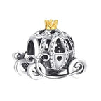 Charm Carrozza Incantata Argento S925 con Cristalli | Bracciale Filo Rosso - gioielliperfetti.it