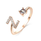 Anello Regolabile con Iniziale - Zircone Scintillante, Lega di Rame | Gioielli Perfetti - gioielliperfetti.it
