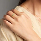 Anello Donna Regolabile Zircone Verde Smeraldo - Splendore e Raffinatezza | Gioielli Perfetti - gioielliperfetti.it