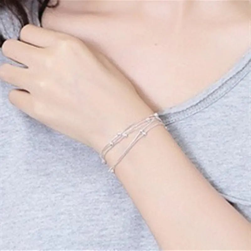 Bracciale Argento Sterling S925 Donna - Design a Strati con Perline | Gioielli Perfetti - gioielliperfetti.it