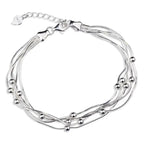 Bracciale Argento Sterling S925 Donna - Design a Strati con Perline | Gioielli Perfetti - gioielliperfetti.it
