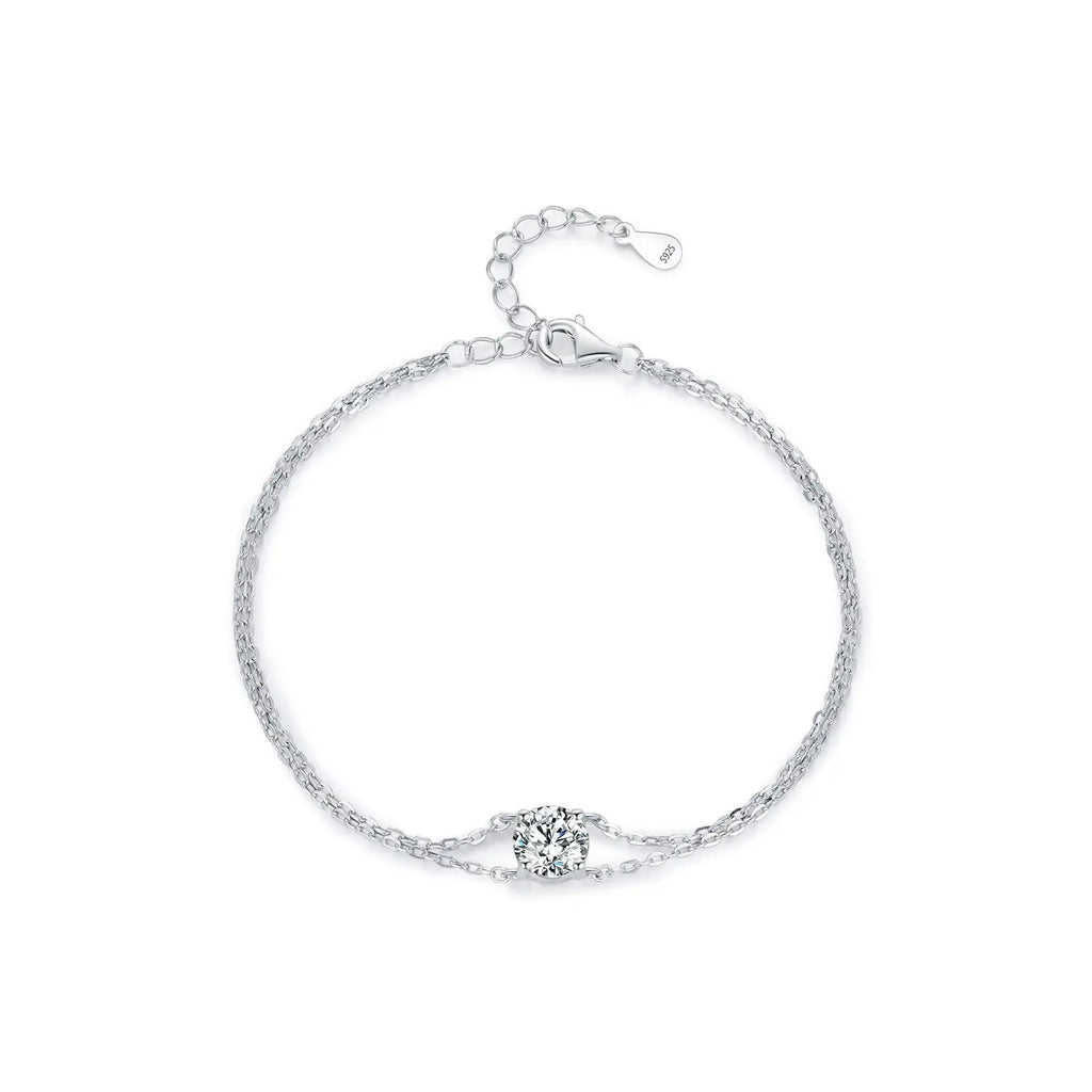 Bracciale Doppio Strato Moissanite 1 Carato VVS1 D - Argento 925 | Gioielli Perfetti - gioielliperfetti.it