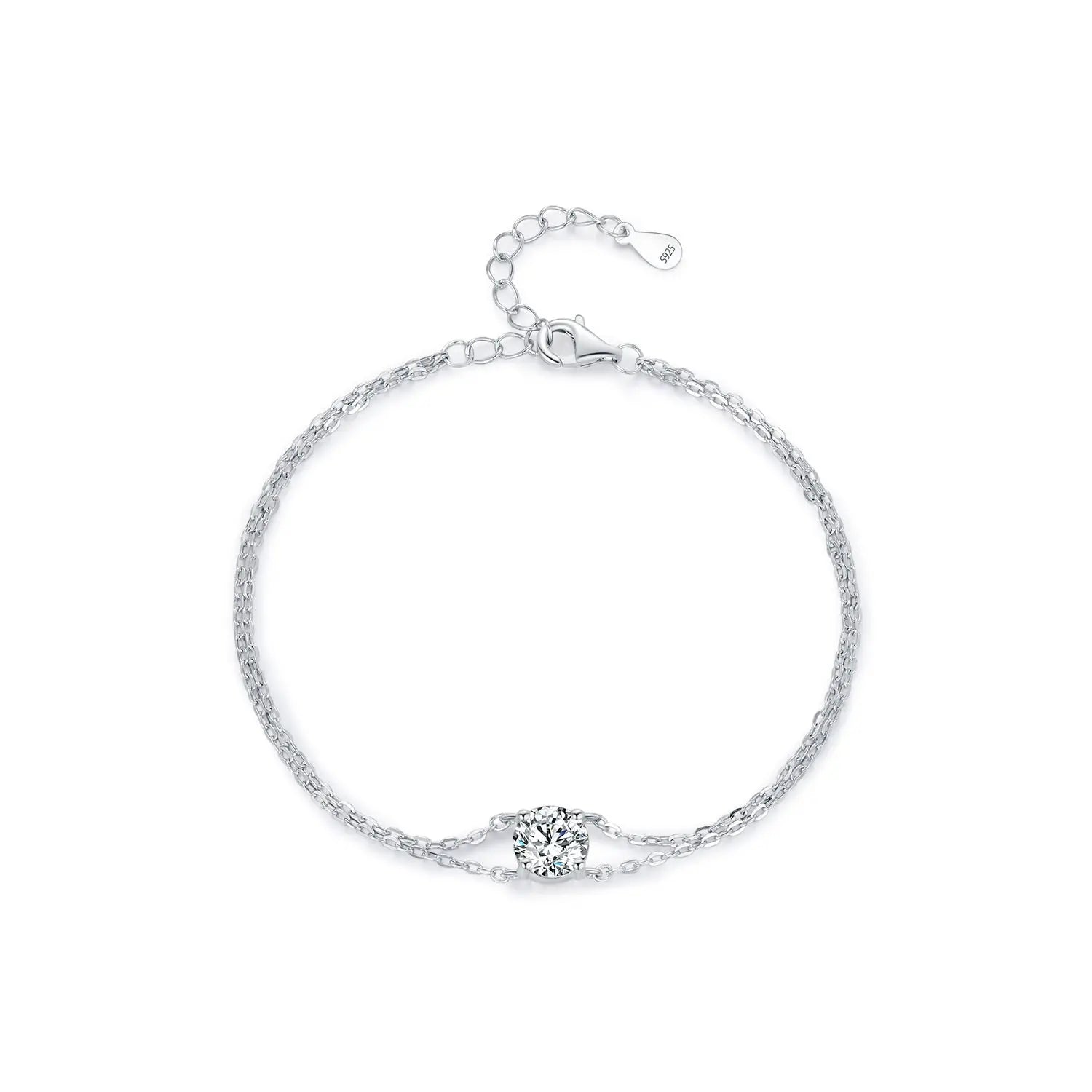 Bracciale Doppio Strato Moissanite 1 Carato VVS1 D - Argento 925 | Gioielli Perfetti - gioielliperfetti.it