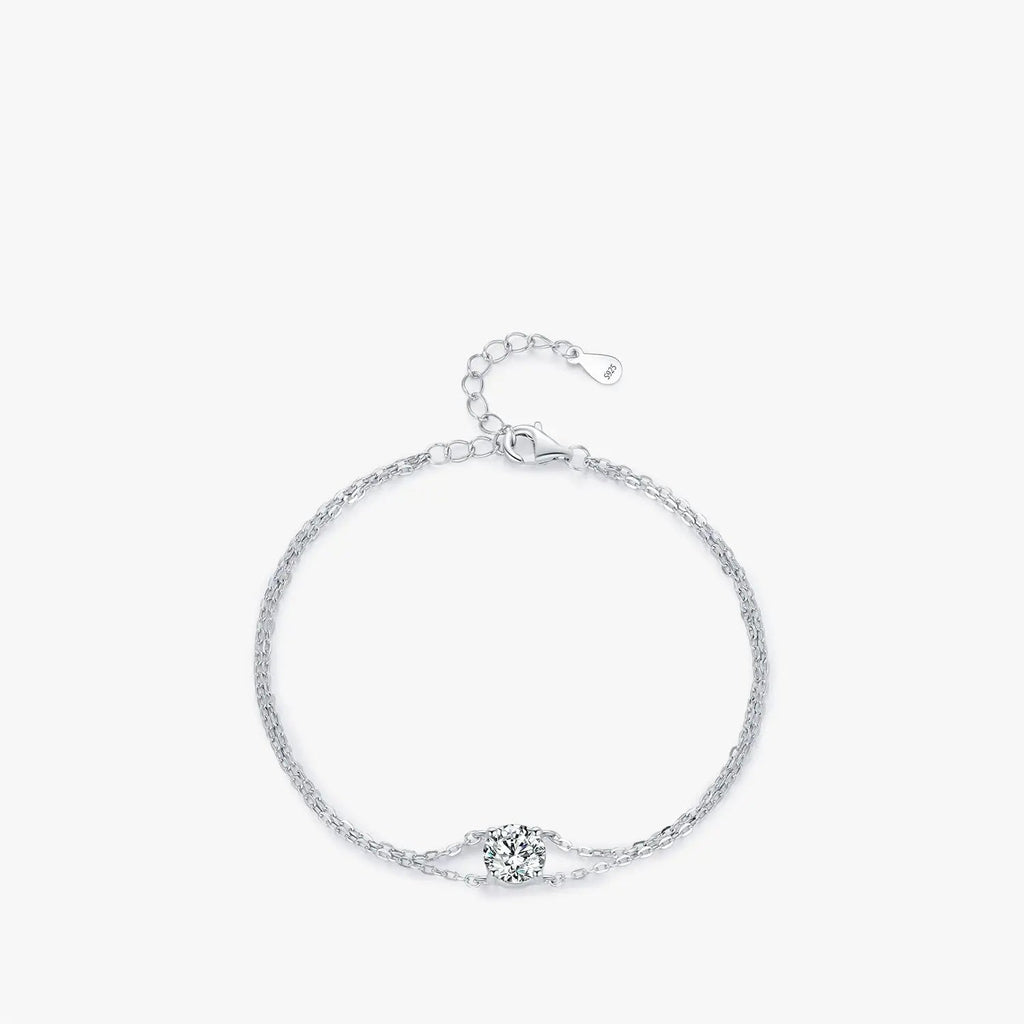 Bracciale Doppio Strato Moissanite 1 Carato VVS1 D - Argento 925 | Gioielli Perfetti - gioielliperfetti.it