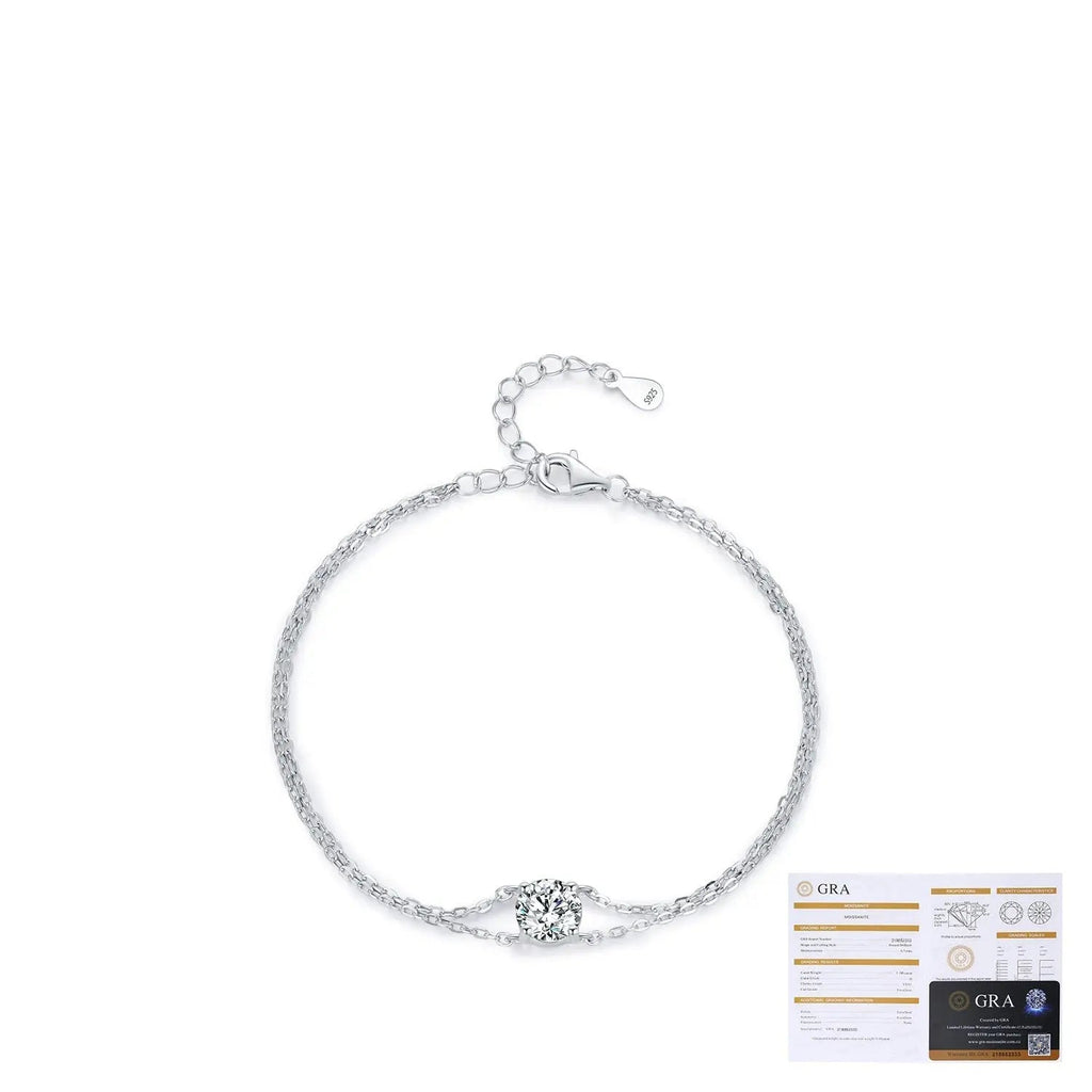 Bracciale Doppio Strato Moissanite 1 Carato VVS1 D - Argento 925 | Gioielli Perfetti - gioielliperfetti.it