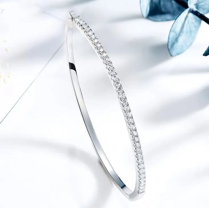 Bracciale Moissanite Oro Bianco 18K - Splendore Certificato GRS | Gioielli Perfetti - gioielliperfetti.it