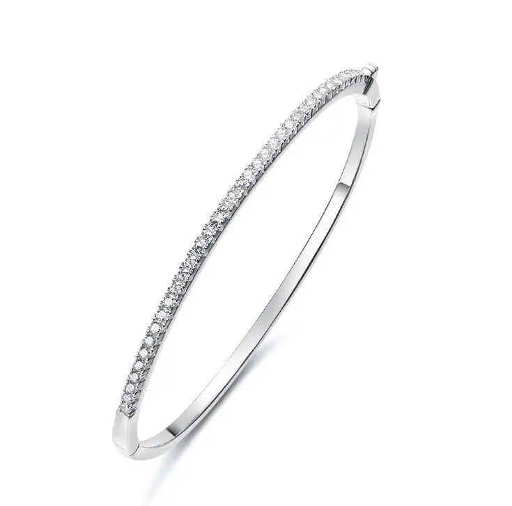 Bracciale Moissanite Oro Bianco 18K - Splendore Certificato GRS | Gioielli Perfetti - gioielliperfetti.it