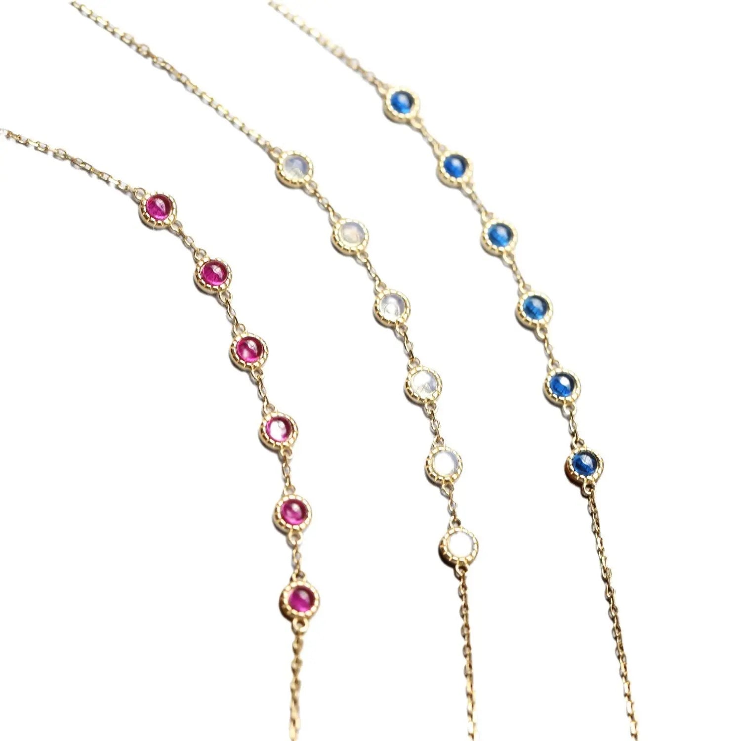 Bracciale Regolabile Argento S925 con Opale, Rubino o Zaffiro - Eleganza Versatile | Gioielli Perfetti - gioielliperfetti.it