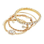 Set 4 Braccialetti Boho con Cristalli Scintillanti - Eleganza Versatile per Donna | Gioielli Perfetti - gioielliperfetti.it